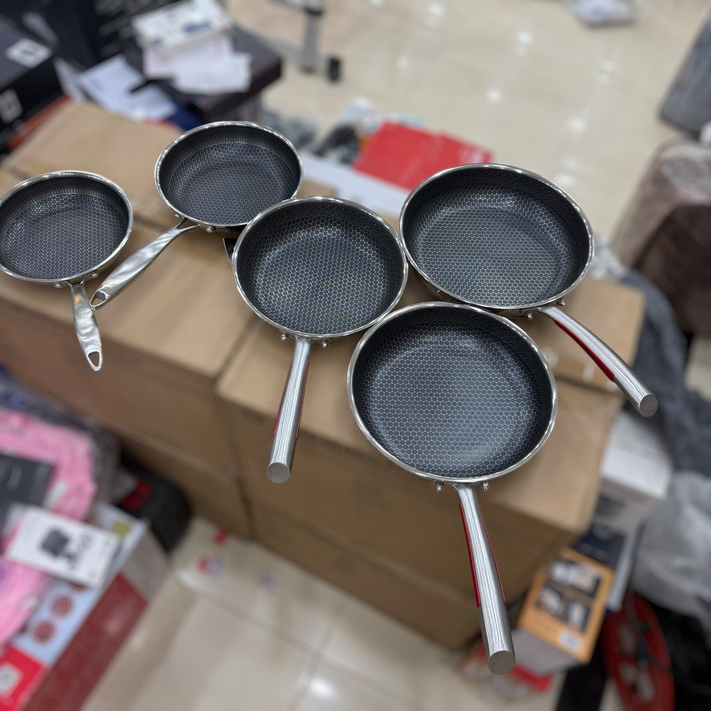 Laser Coated Honeycomb SS Frypan