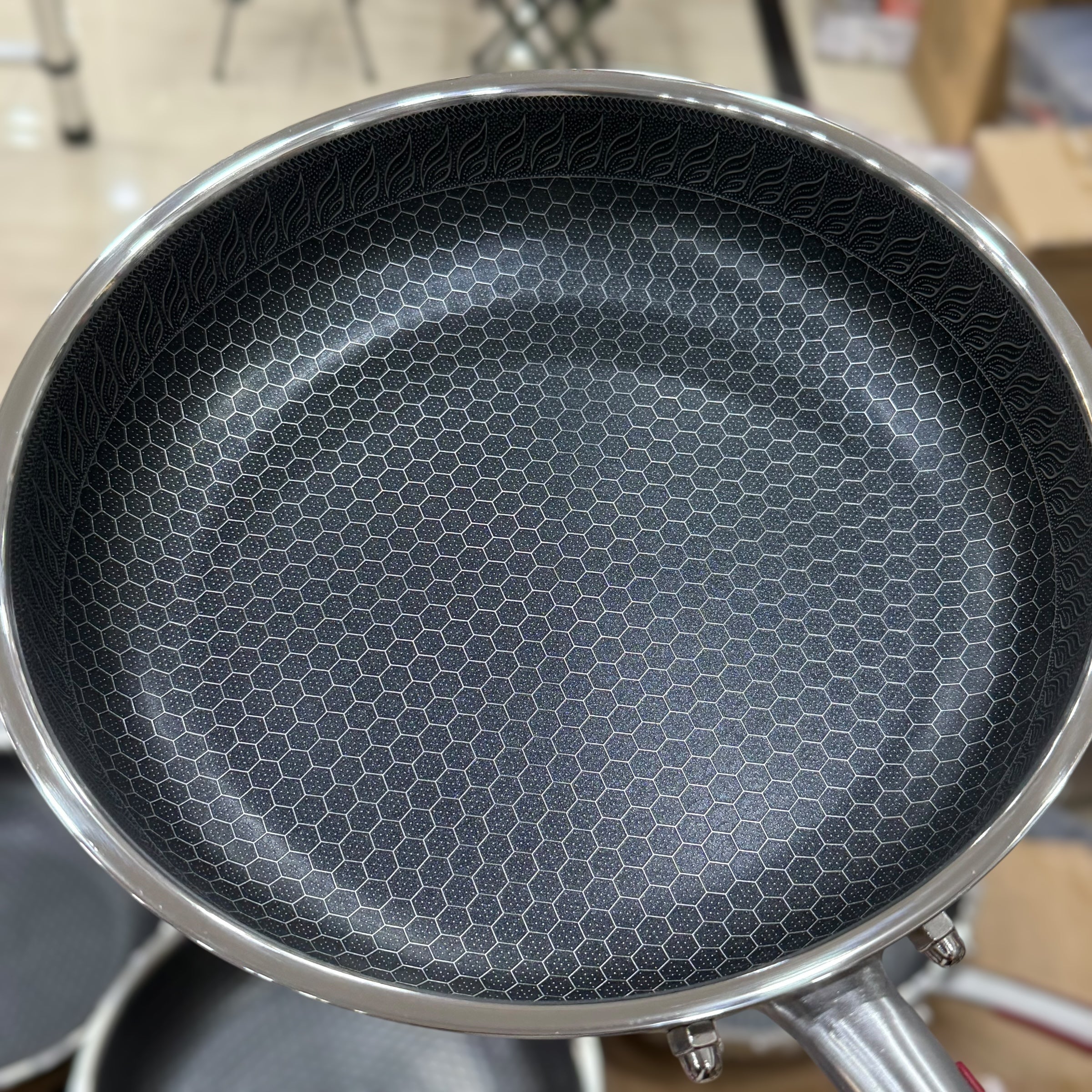 Laser Coated Honeycomb SS Frypan