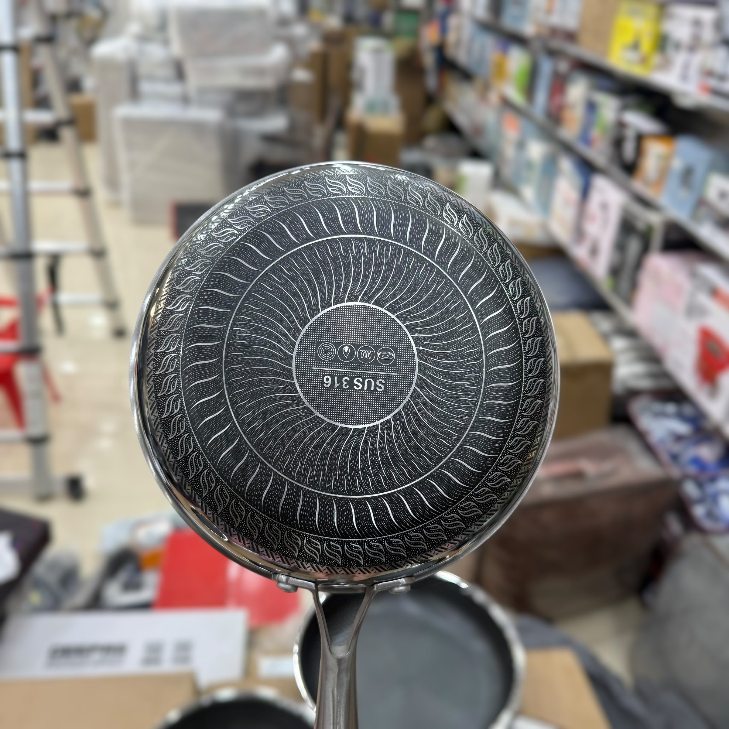 Laser Coated Honeycomb SS Frypan