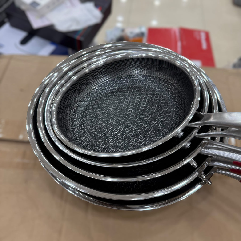 Laser Coated Honeycomb SS Frypan